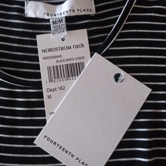 NWT Fourteenth Black and White Striped Dress - Picture 6 of 6